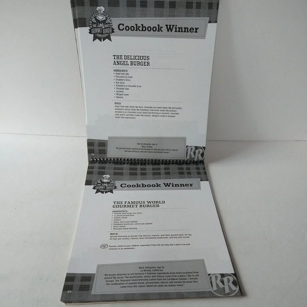 Red Robin Kids Cookbook – 50 Gourmet Burger Creations‎ (2007 Spiral‑Bound)